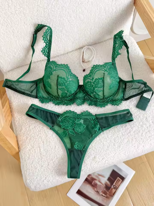 Dark Green Lace 2-Piece Set ( PACK OF 3)